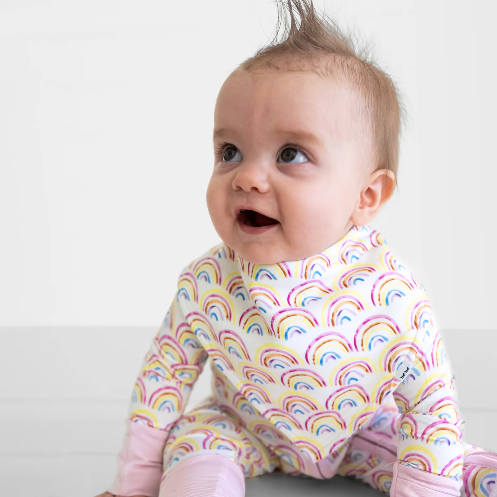 Pastel Rainbows Bandana Bib - Image 2