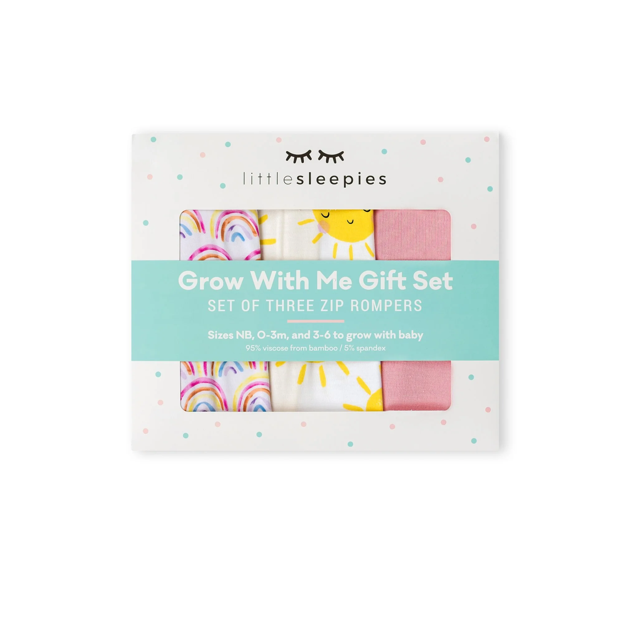 Pastel Rainbows, Bubblegum & Sunshine Zippy Grow With Me Three Pack Gift Box - Image 3