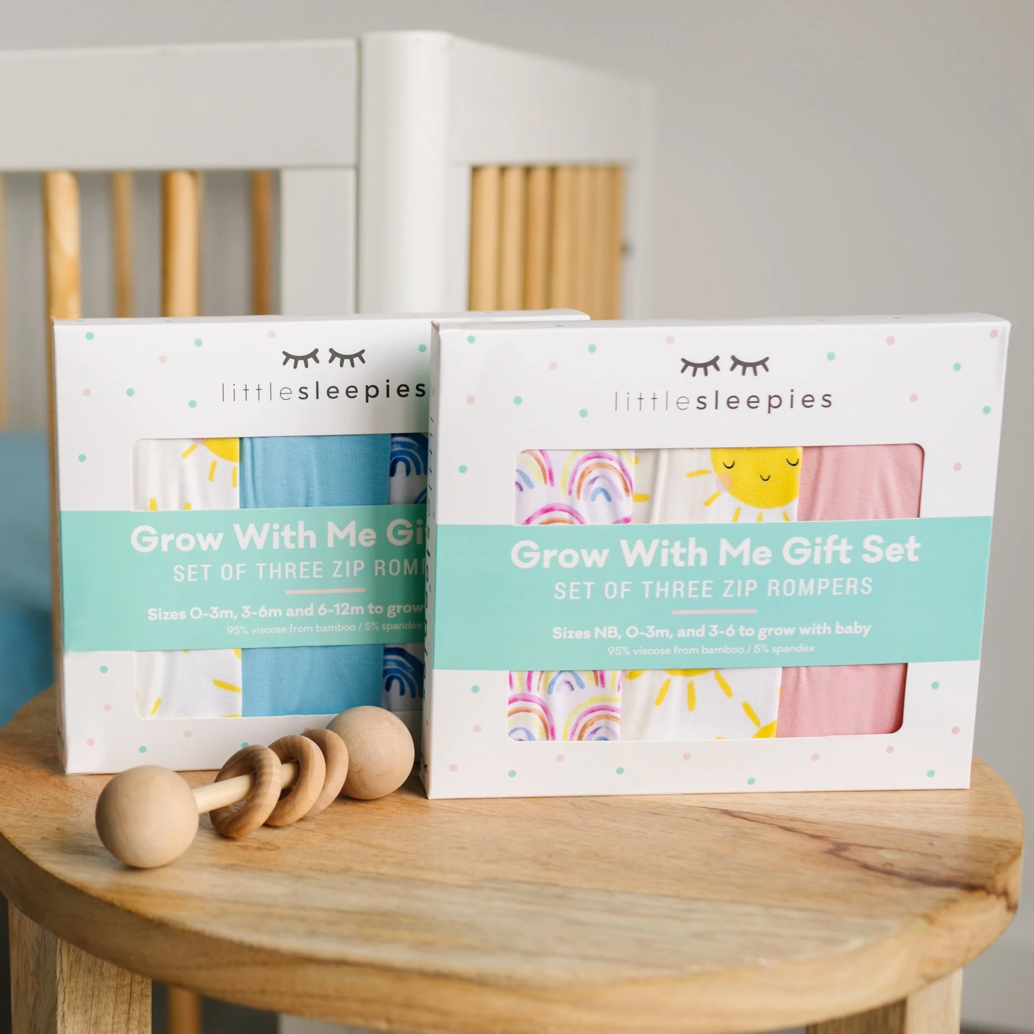 Pastel Rainbows, Bubblegum & Sunshine Zippy Grow With Me Three Pack Gift Box - Image 4