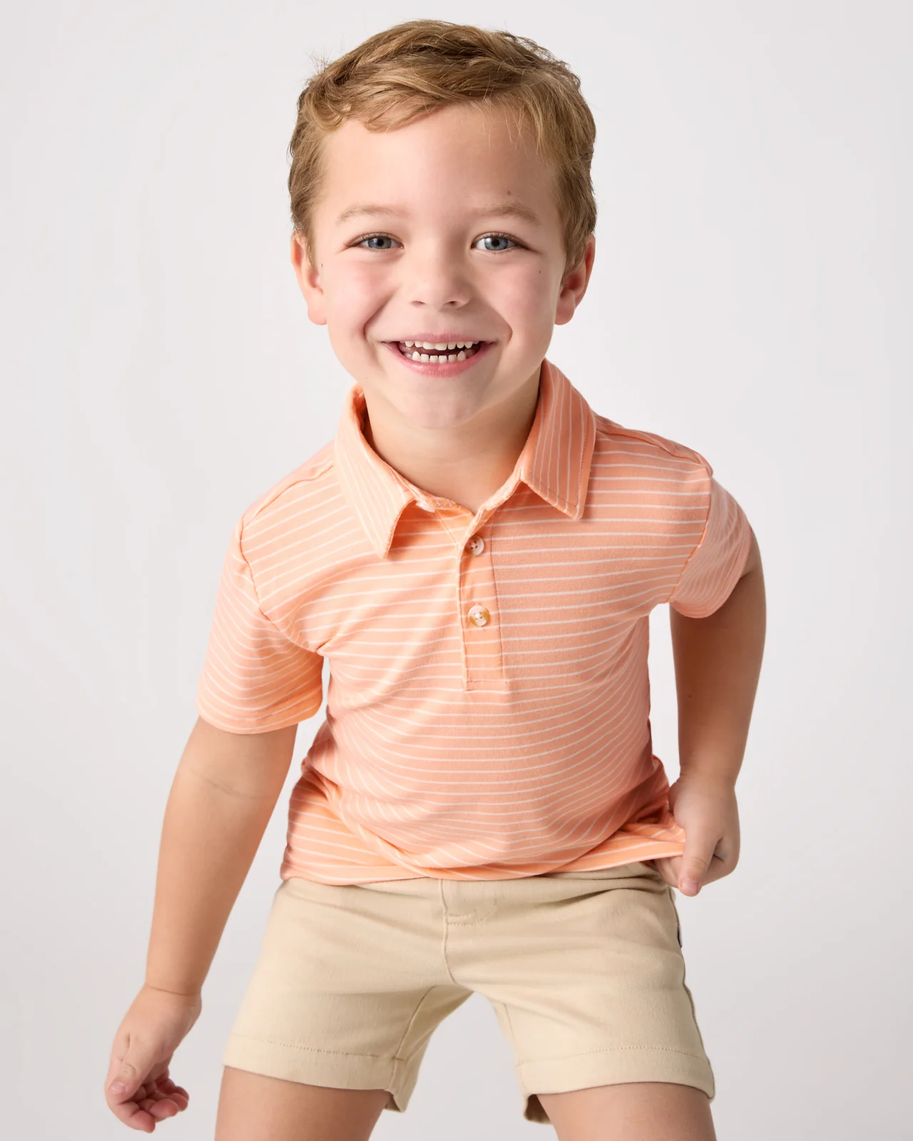 Peachy Keen Stripe Polo Shirt - Image 2