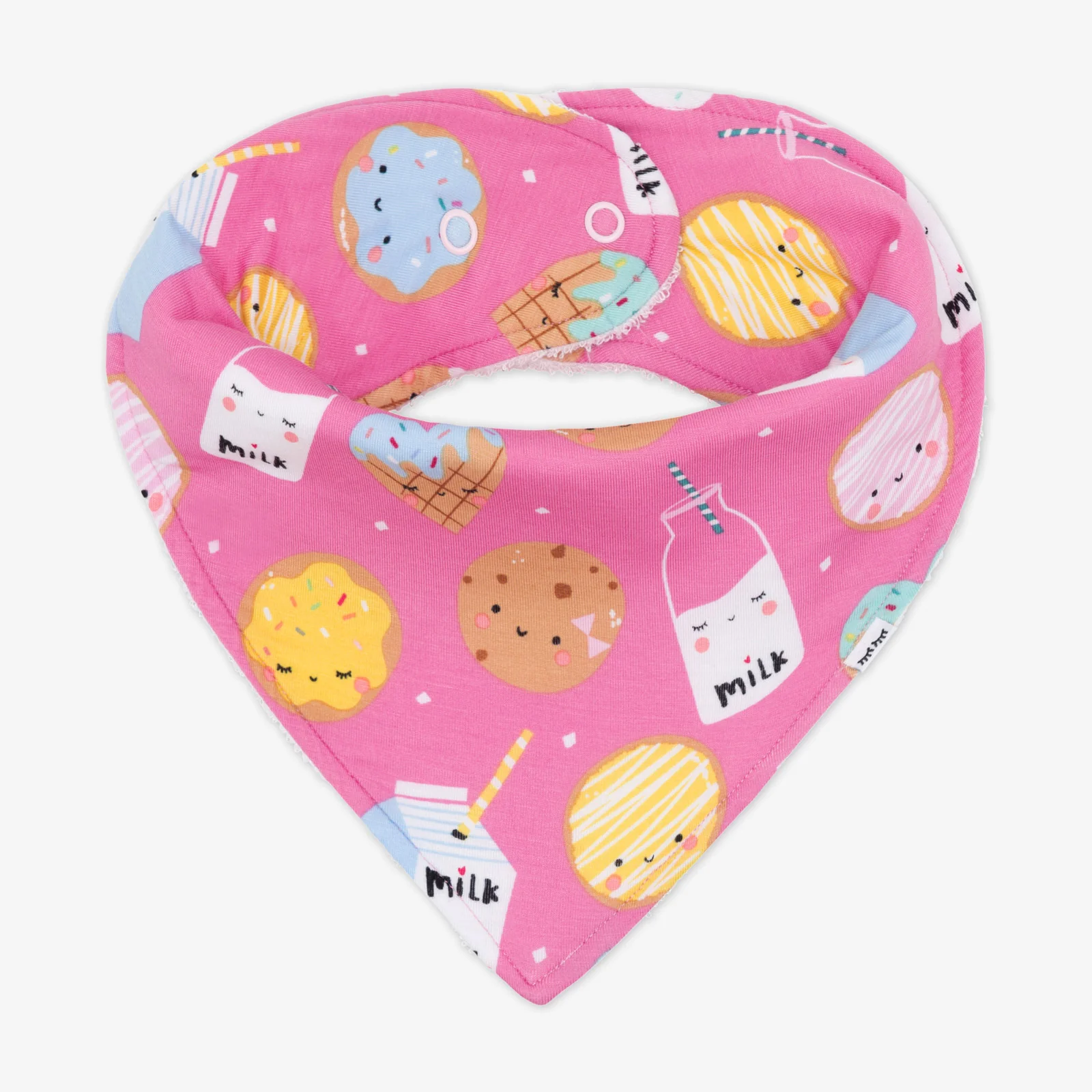 Pink Cookies & Milk Bandana Bib - Image 3