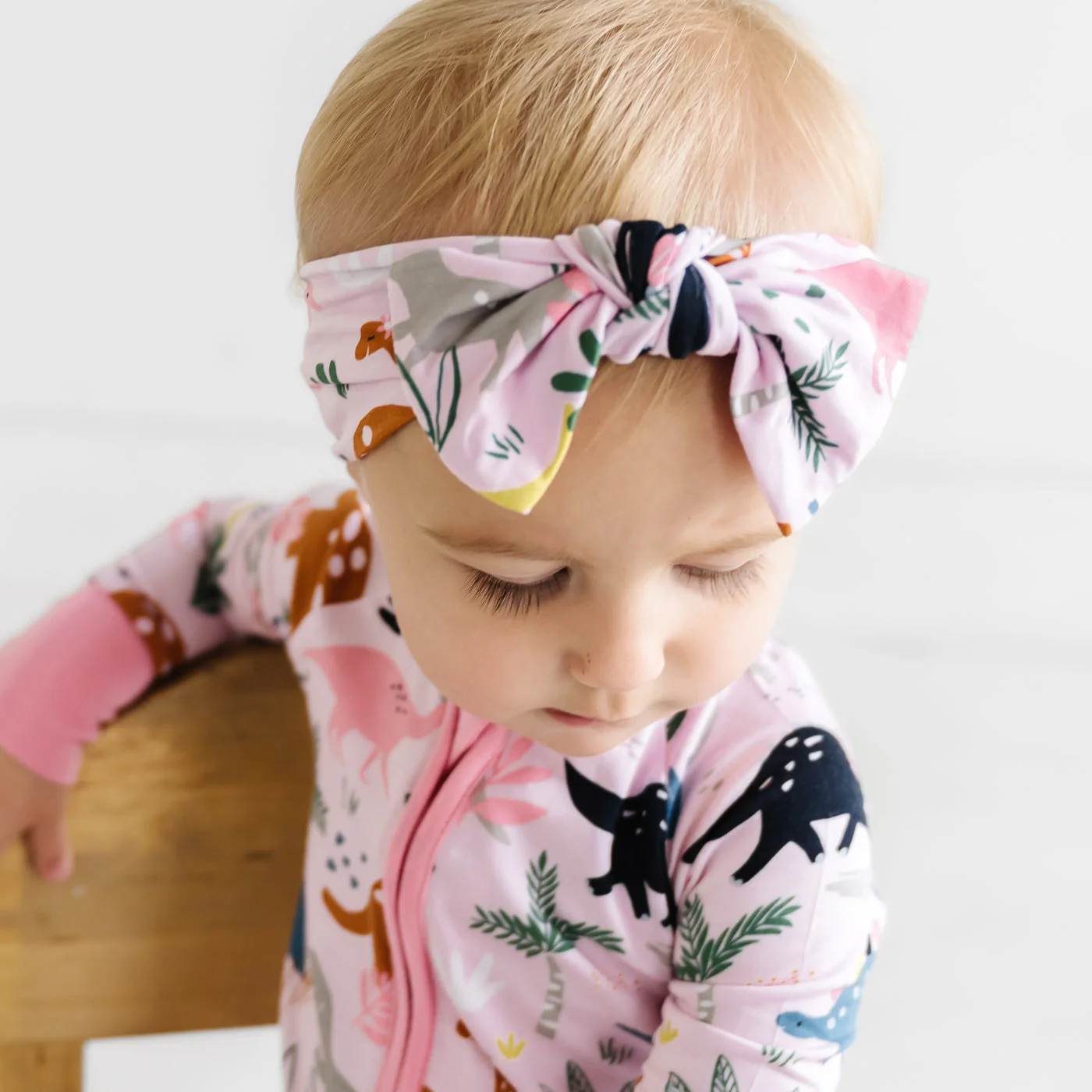 Pink Jurassic Jungle Luxe Bow Headband - Image 2