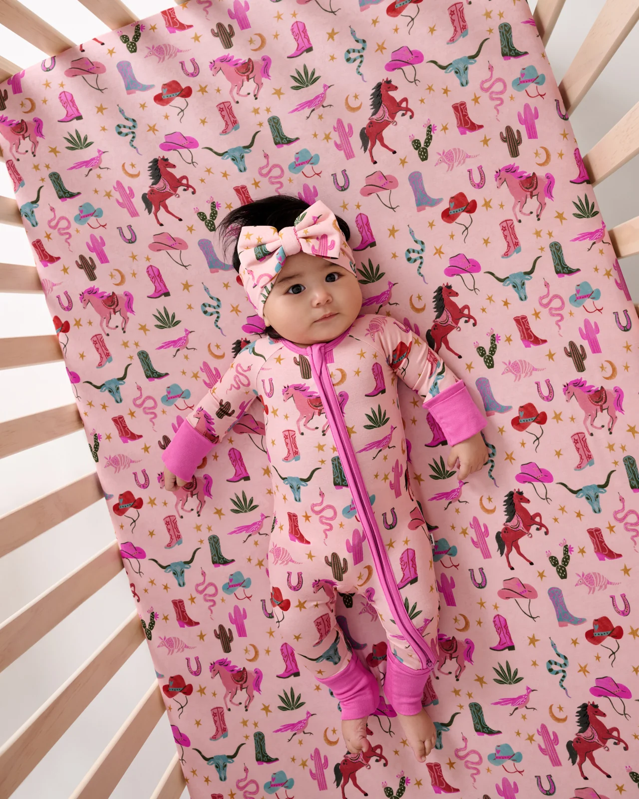 Pink Rancher Roundup Fitted Crib Sheet - Image 2