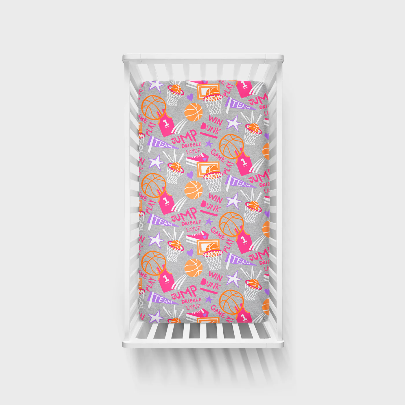 Pink Slam Dunk Fitted Crib Sheet - Image 2