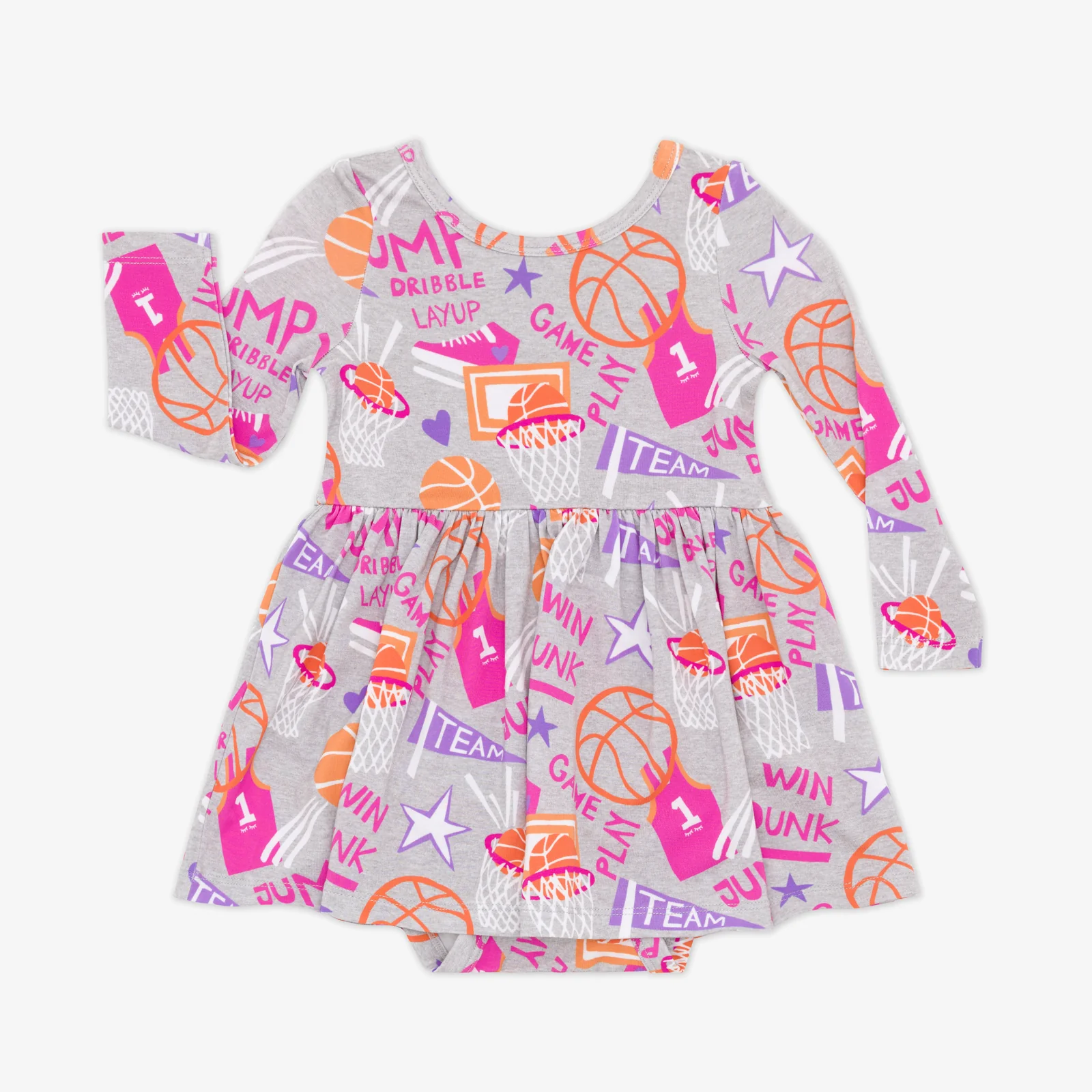 Pink Slam Dunk Skater Dress with Bodysuit - Image 3