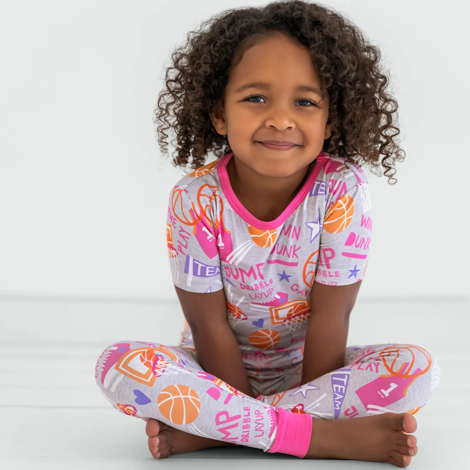 Pink Slam Dunk Two-Piece Short Sleeve Pajama Set - Image 3
