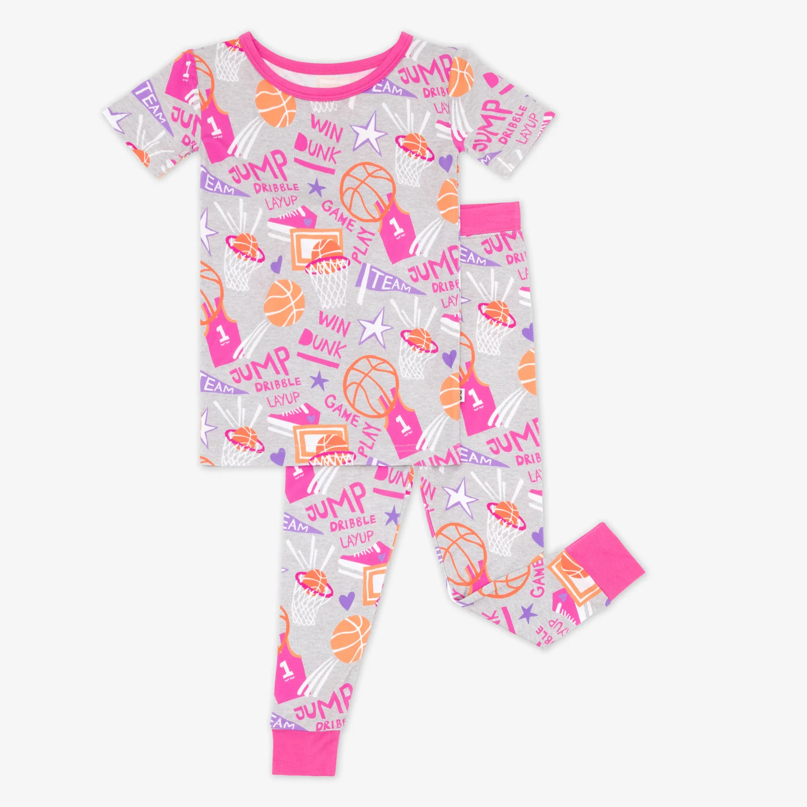 Pink Slam Dunk Two-Piece Short Sleeve Pajama Set - Image 6