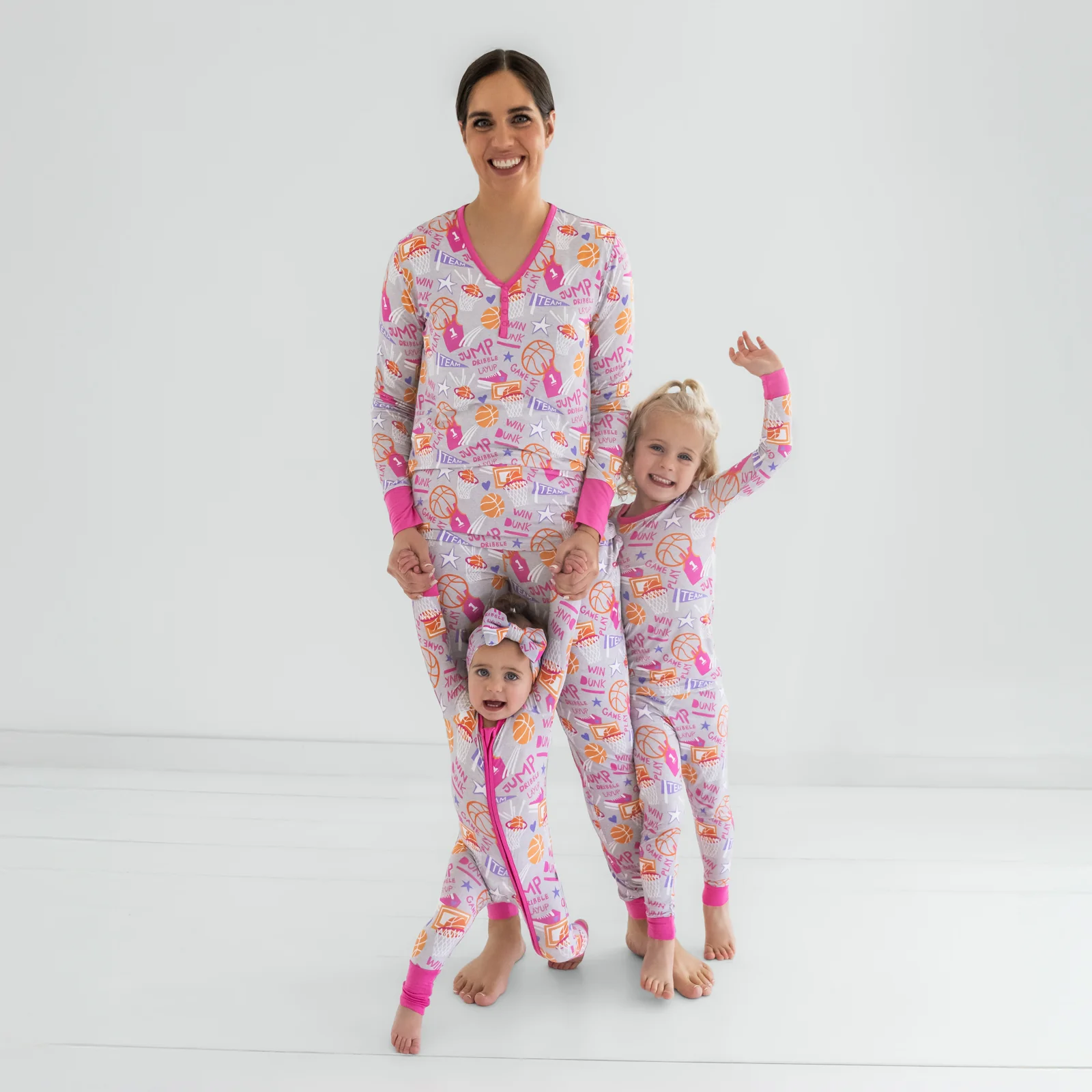 Pink Slam Dunk Women's Long Sleeve Pajama Top - Image 2