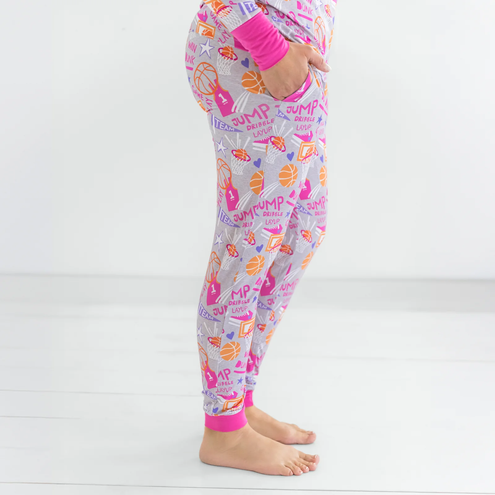 Pink Slam Dunk Women's Pajama Pants - Image 4