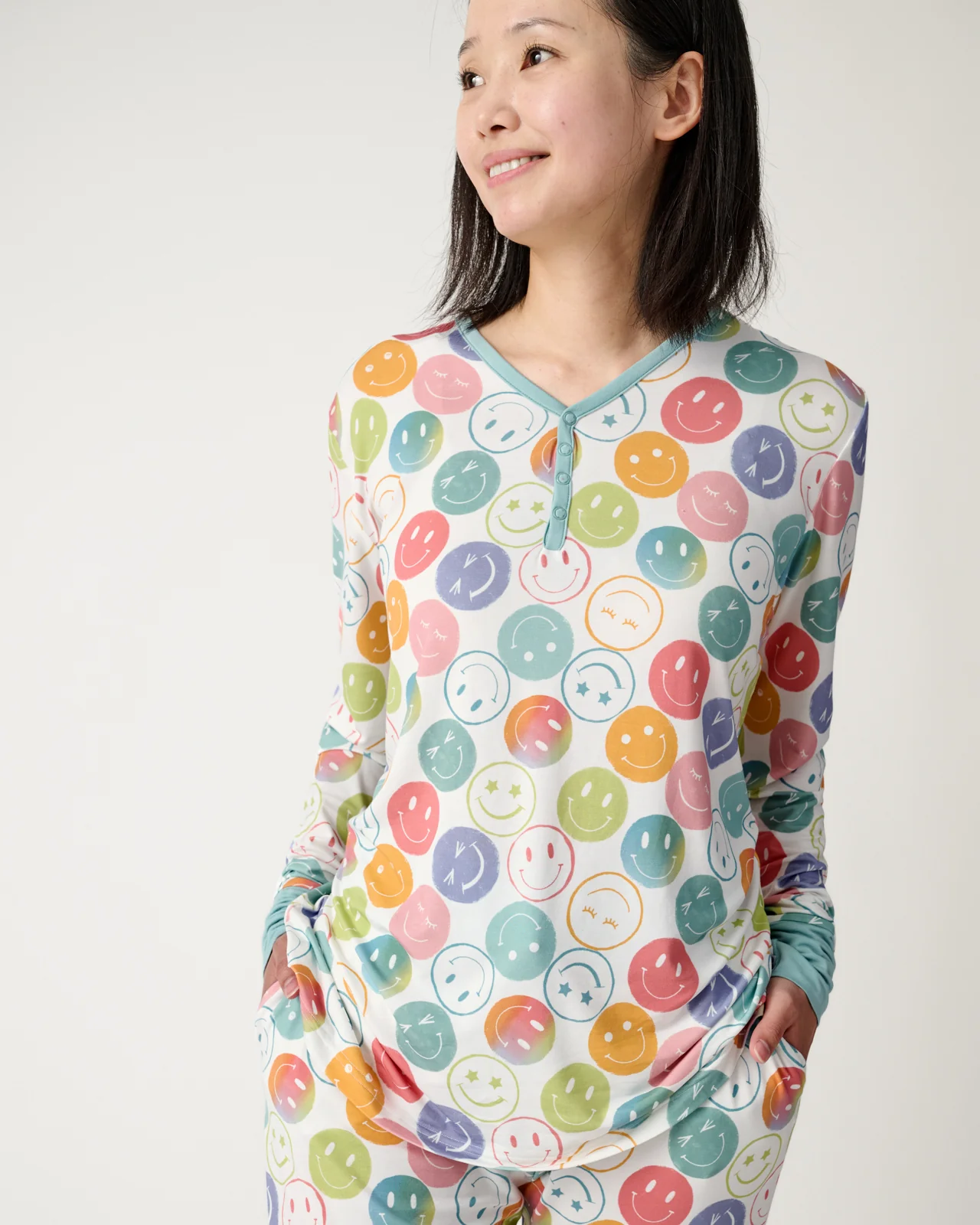 Positive Vibes Women's Long Sleeve Pajama Top - Image 2