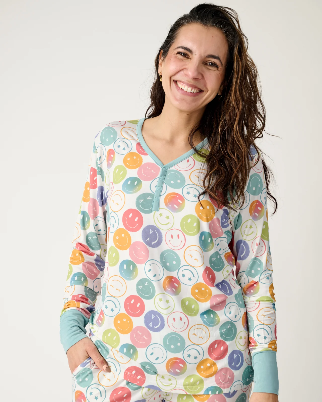 Positive Vibes Women's Long Sleeve Pajama Top - Image 3
