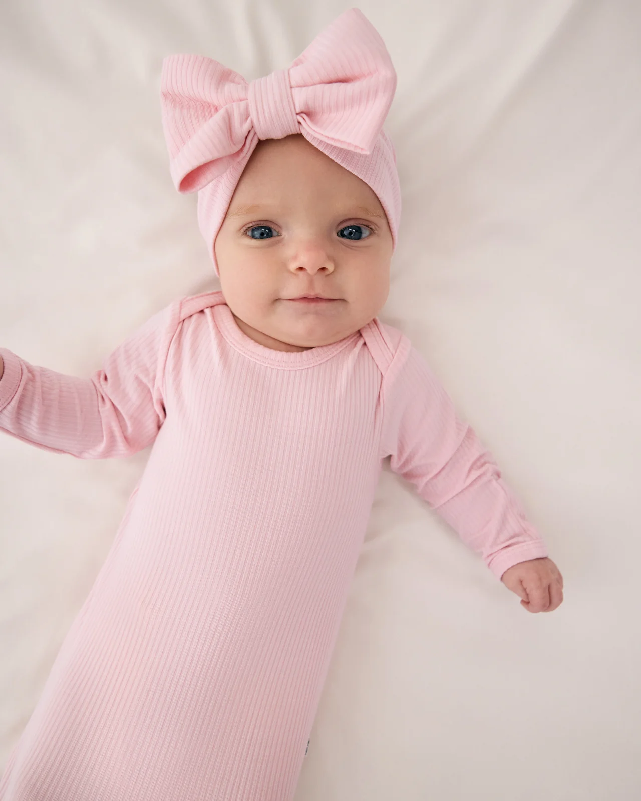 Prima Pink Ribbed Infant Gown - Image 3