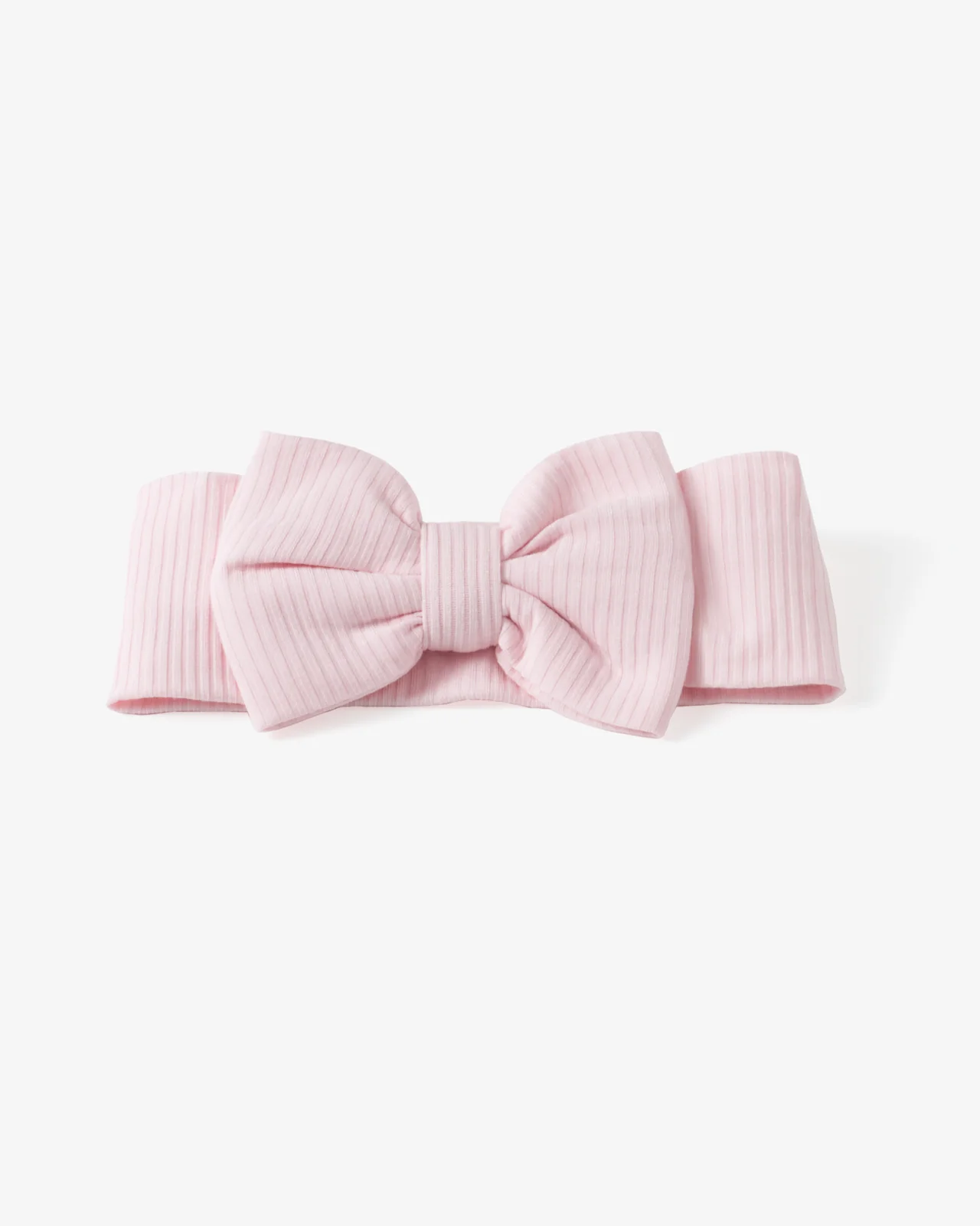 Prima Pink Ribbed Luxe Bow Headband - Image 6