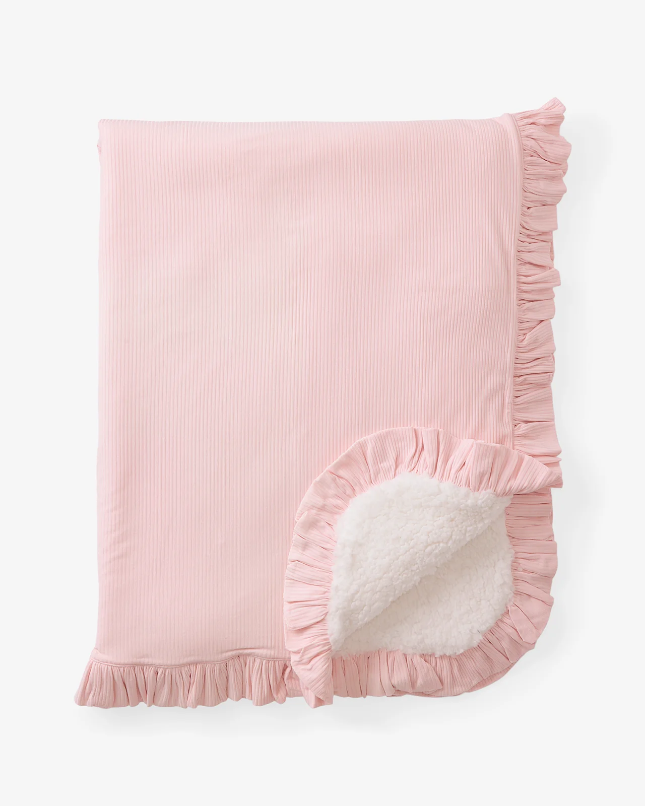 Prima Pink Ribbed Ruffle Mini Cloud Blanket® - Image 5