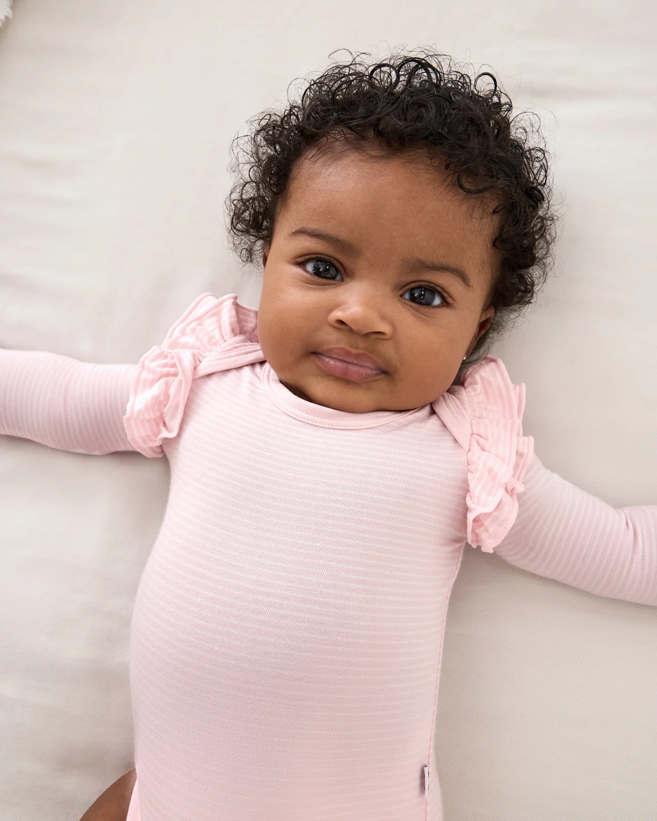 Prima Pink Stripe Flutter Bodysuit - Image 3