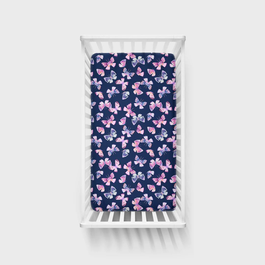 Royal Butterflies Fitted Crib Sheet - Image 2