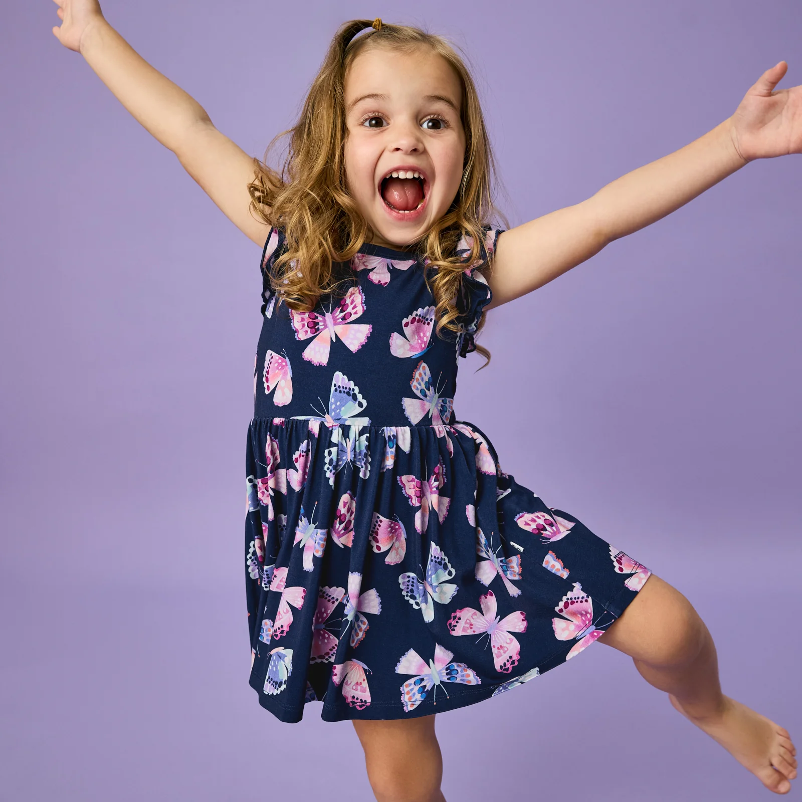 Royal Butterflies Flutter Twirl Dress with Bodysuit - Image 5