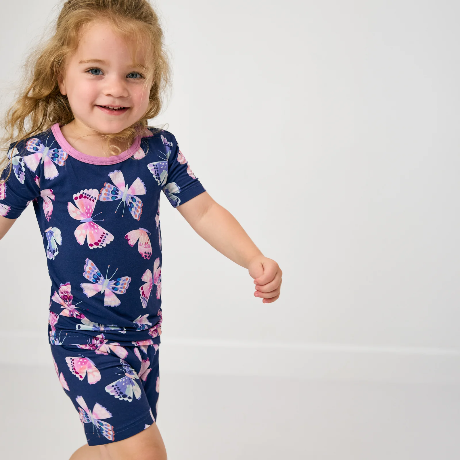 Royal Butterflies Two-Piece Short Sleeve & Shorts Pajama Set - Image 4