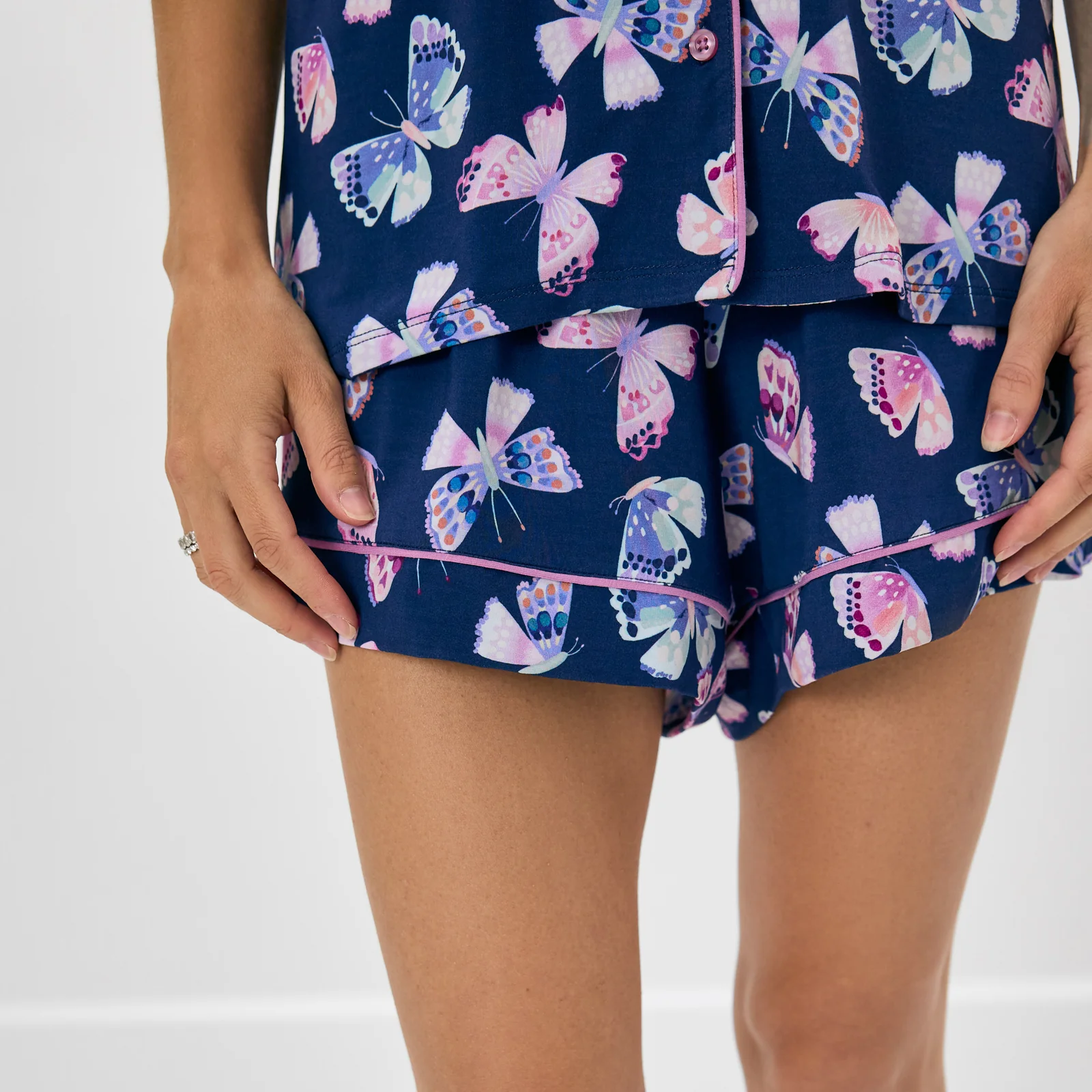 Royal Butterflies Women's Short Sleeve & Shorts Pajama Set - Image 4