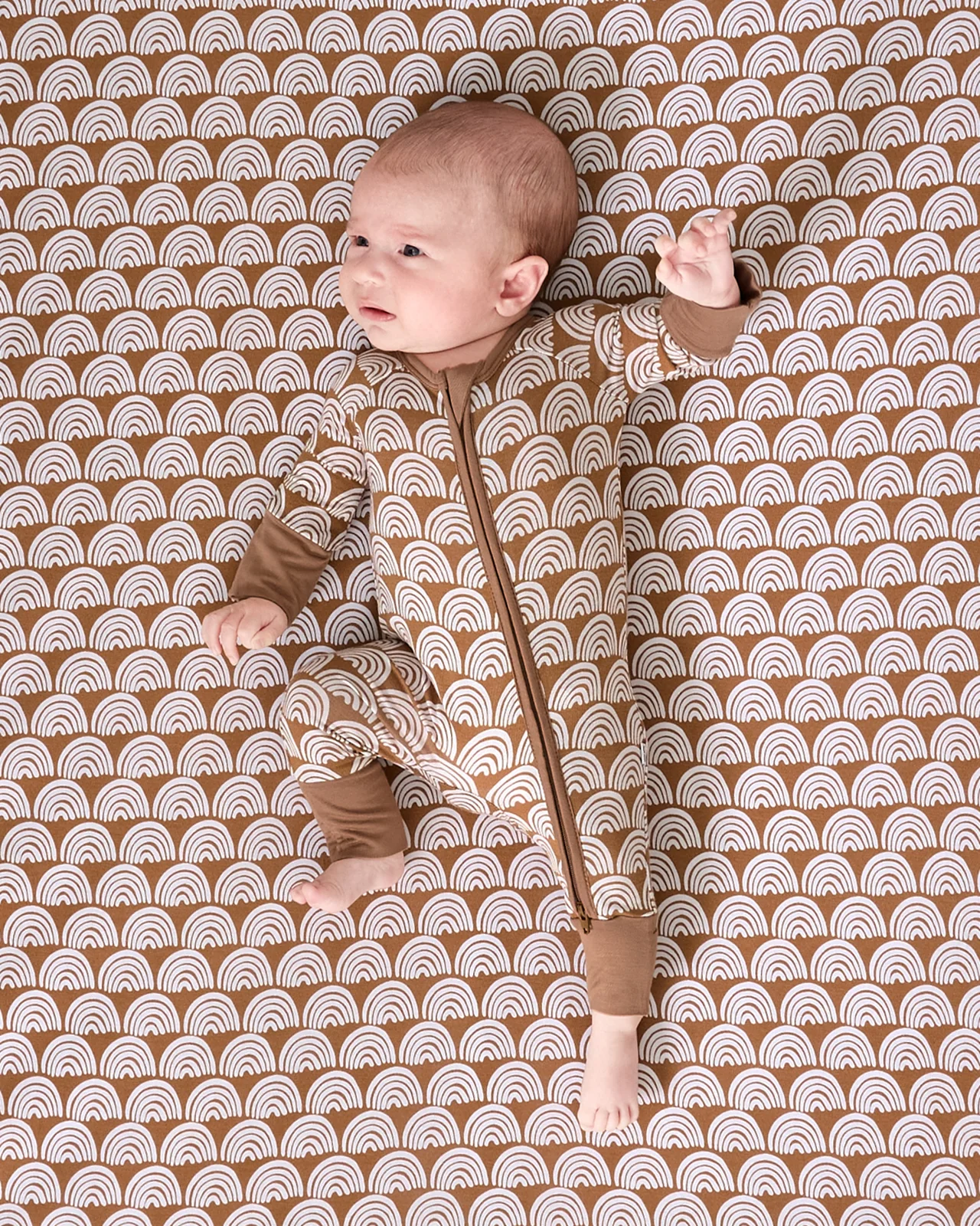 Rust Rainbows Fitted Crib Sheet - Image 4