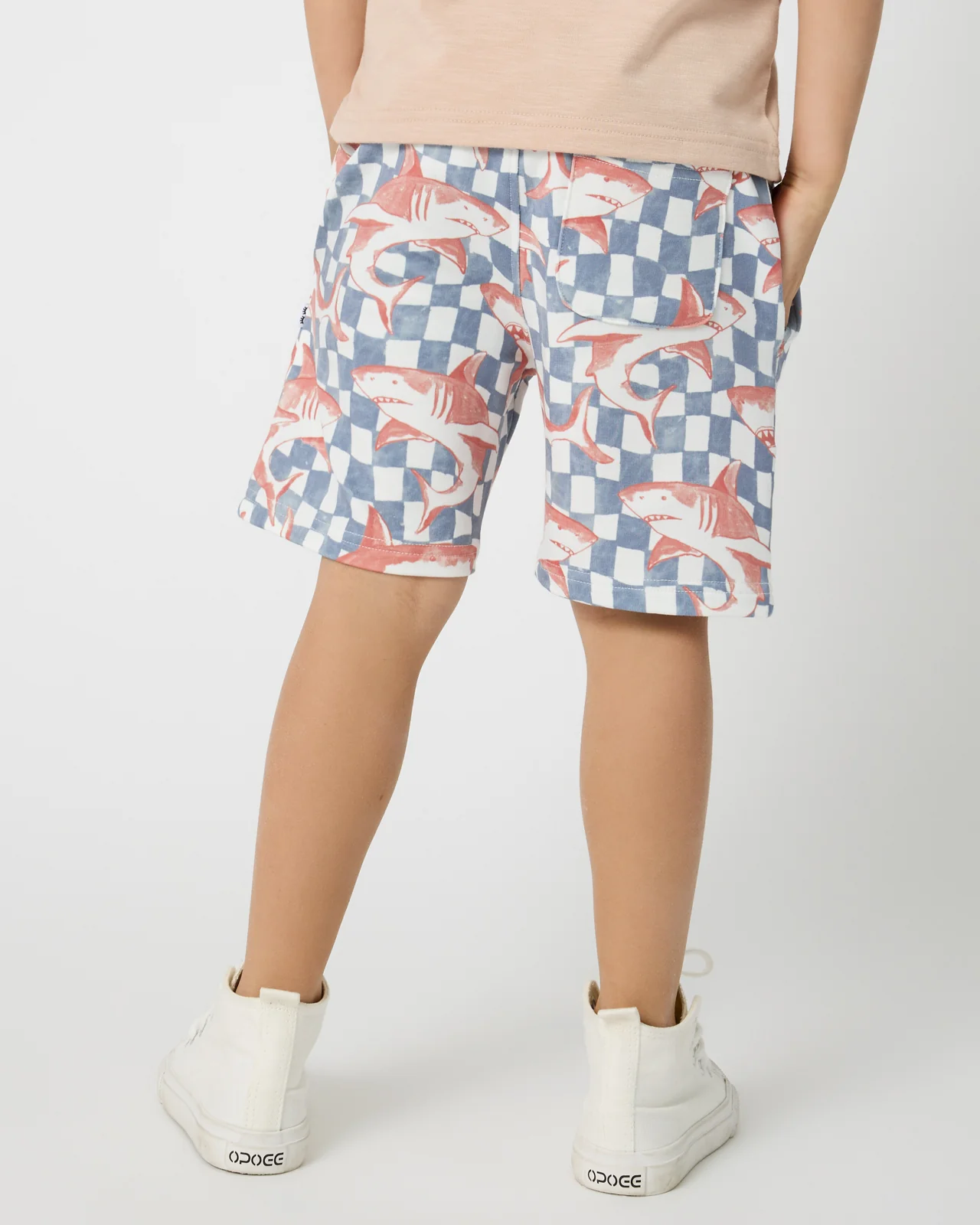 Shark Fin Checks Drawstring Shorts - Image 3