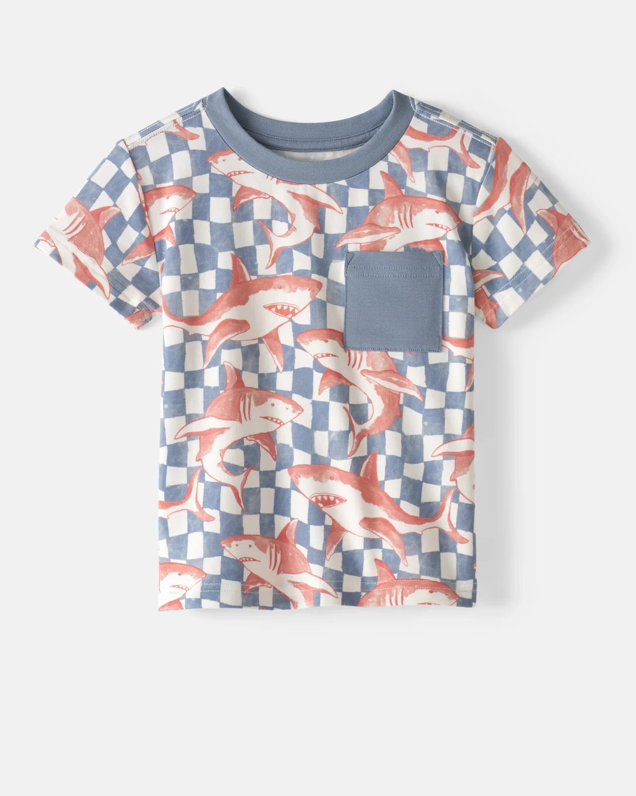 Shark Fin Checks Relaxed Pocket Tee - Image 6