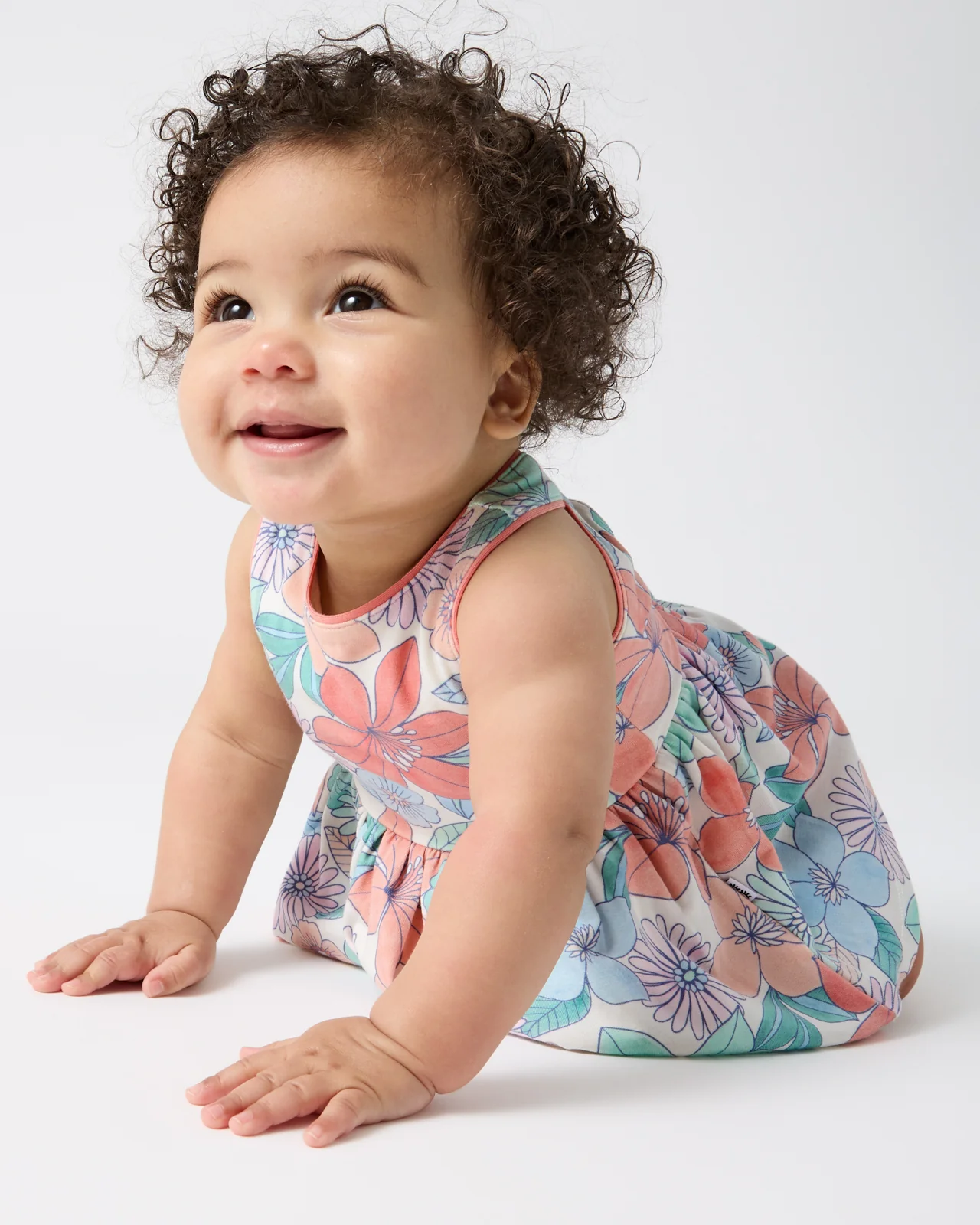 Shoreline Blooms Cross Back Skater Dress with Bloomer - Image 2