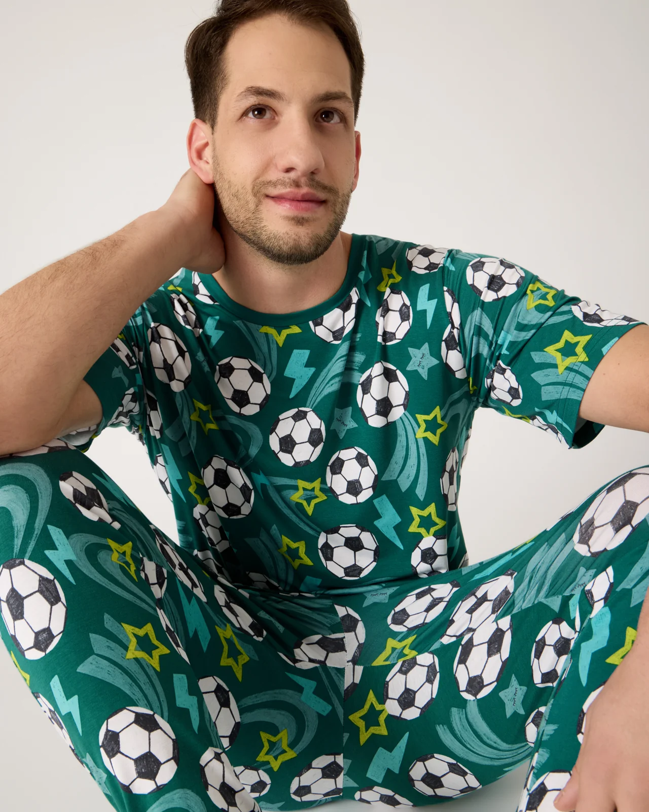 Soccer Stars Men's Short Sleeve Pajama Top - Image 3