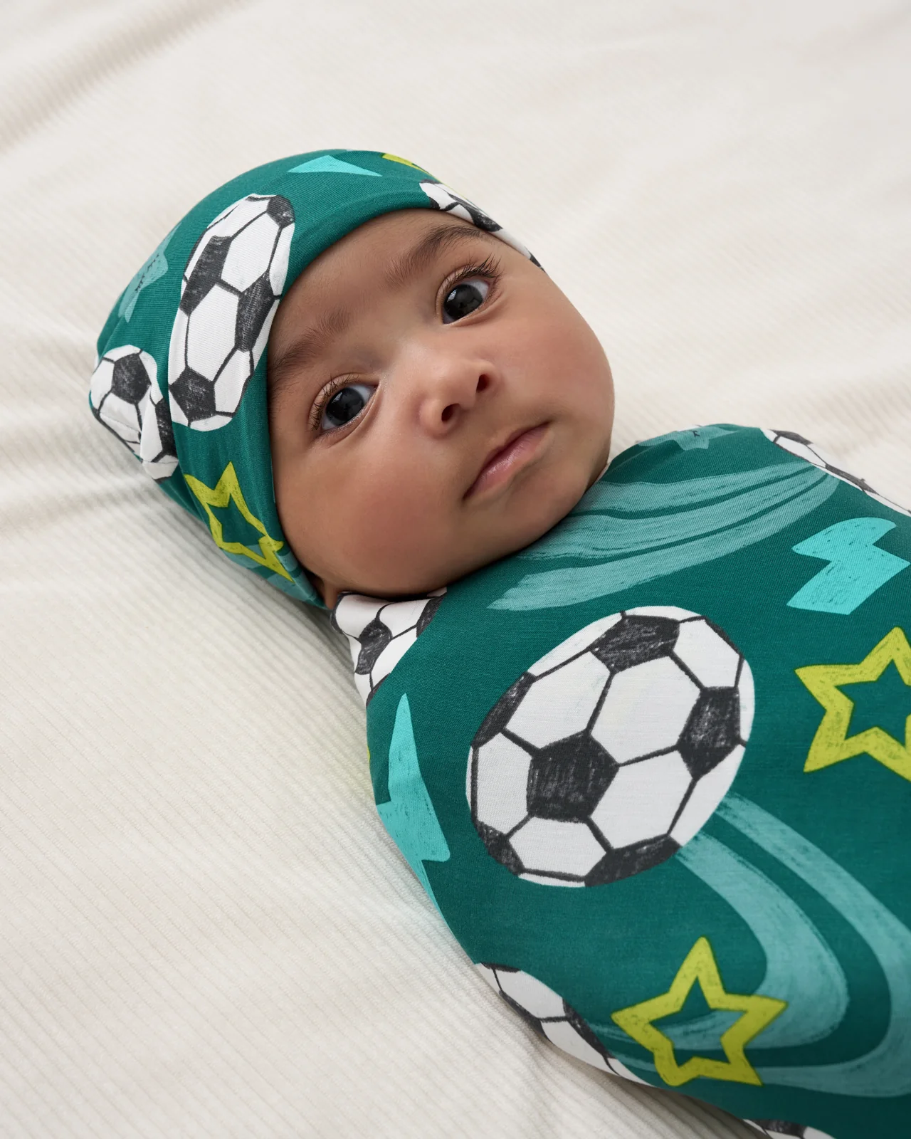 Soccer Stars Swaddle & Beanie Set - Image 2
