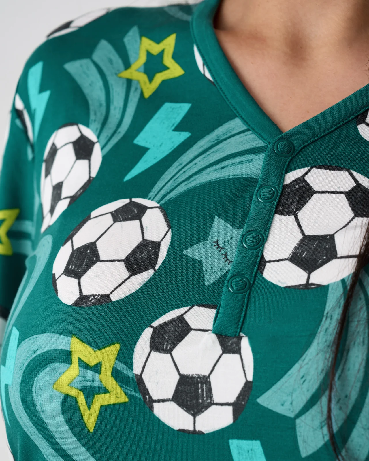 Soccer Stars Women's Short Sleeve Pajama Top - Image 2