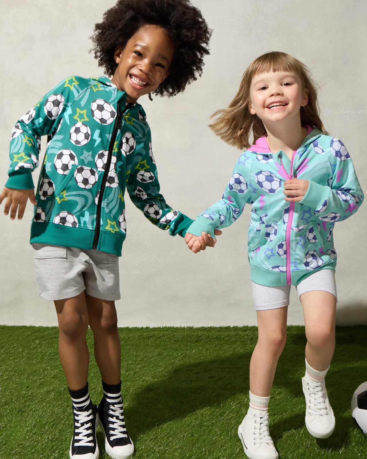 Aqua Soccer Stars Zip Hoodie - Image 6