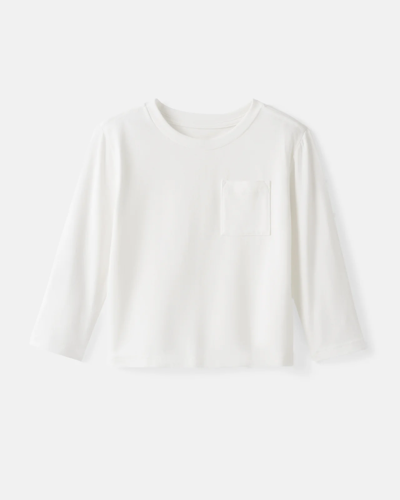 Soft White Long Sleeve Relaxed Pocket Tee - Image 5