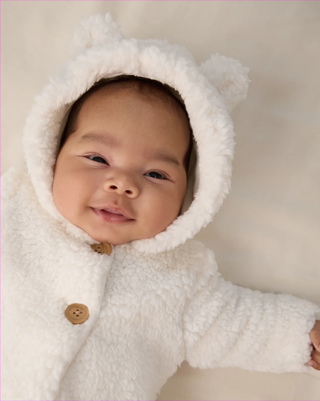 Soft White Sherpa Baby Jacket - Image 2