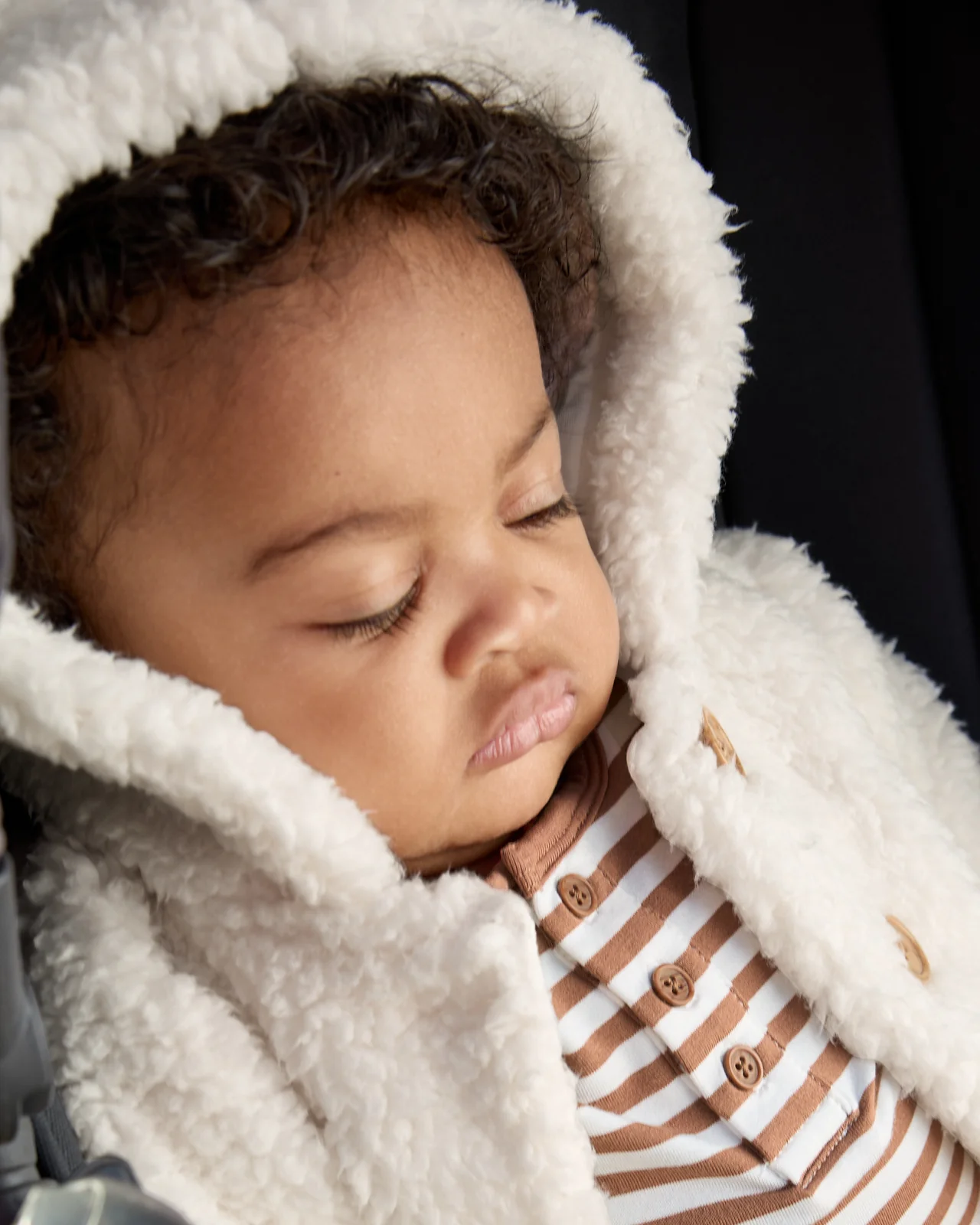 Soft White Sherpa Baby Jacket - Image 3
