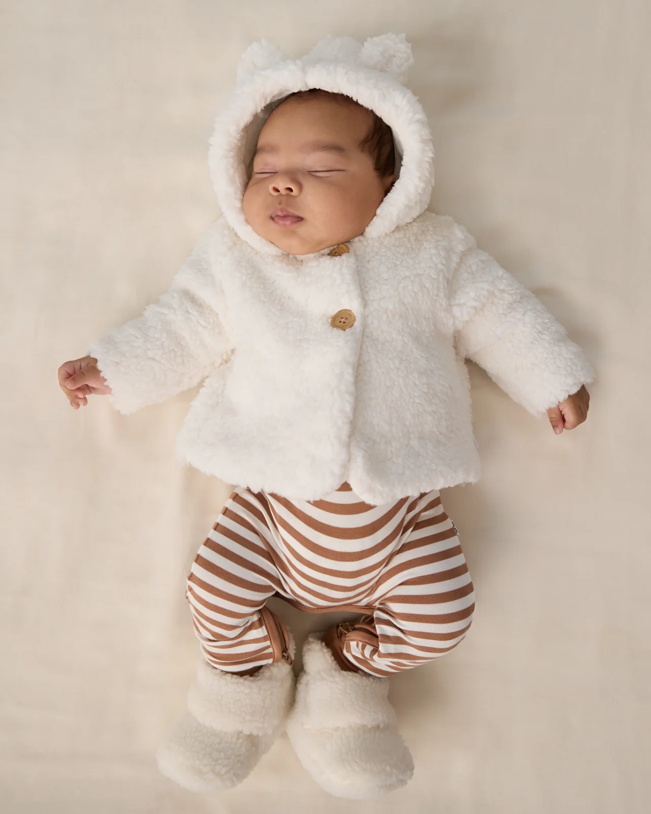 Soft White Sherpa Baby Jacket - Image 4