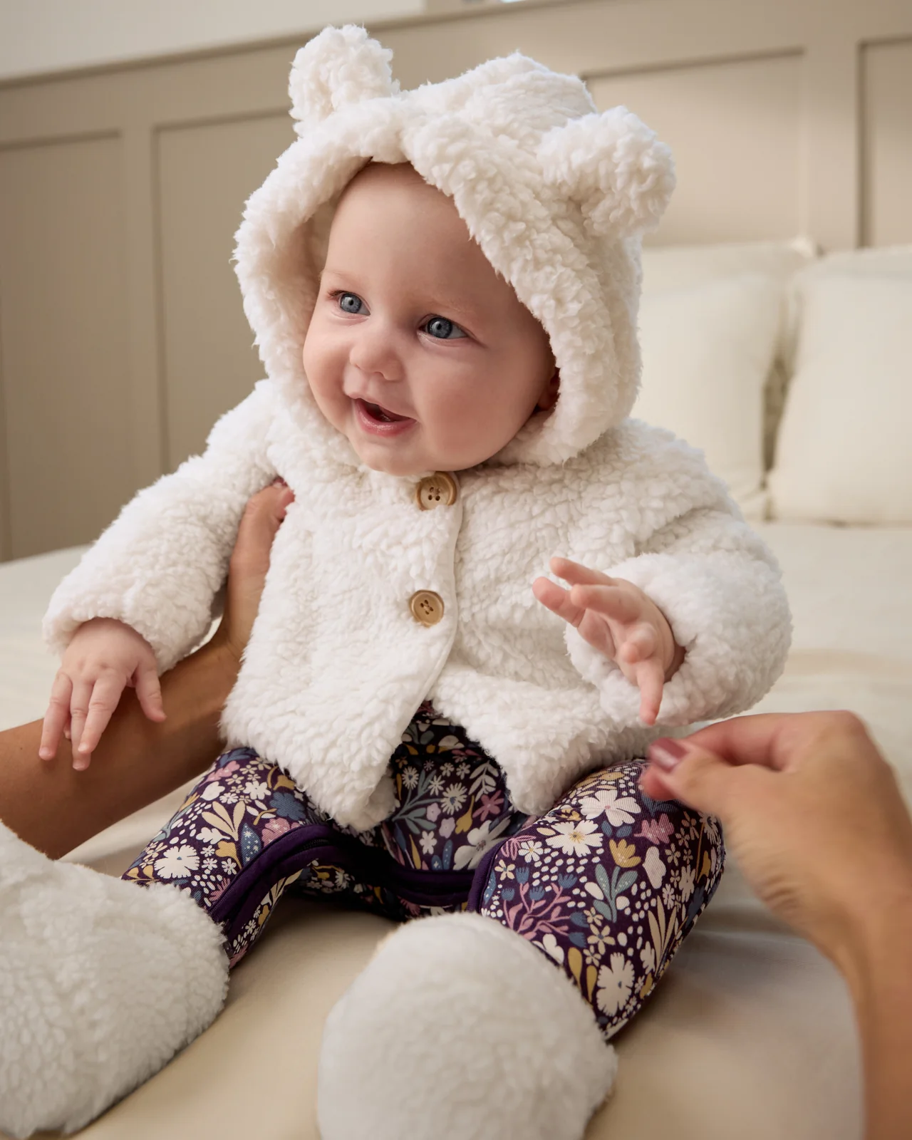 Soft White Sherpa Baby Jacket - Image 5