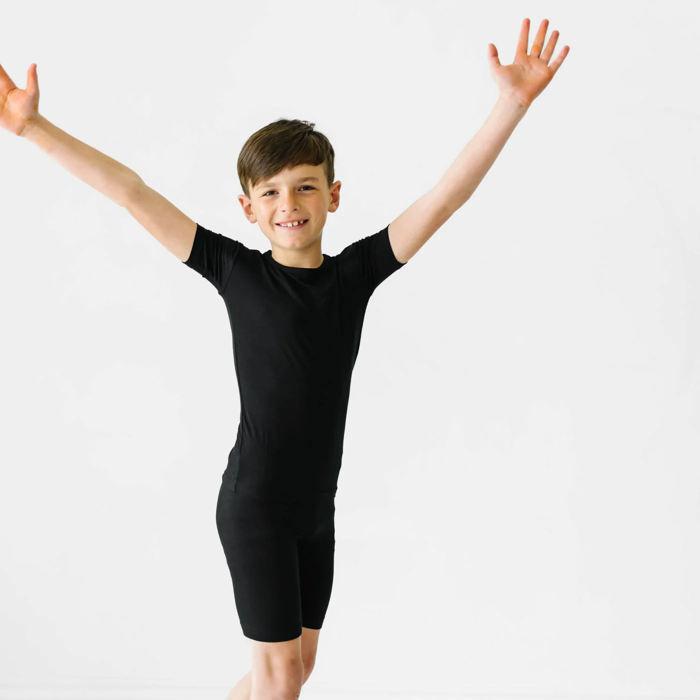 Black Two-Piece Short Sleeve & Shorts Pajama Set - Image 4