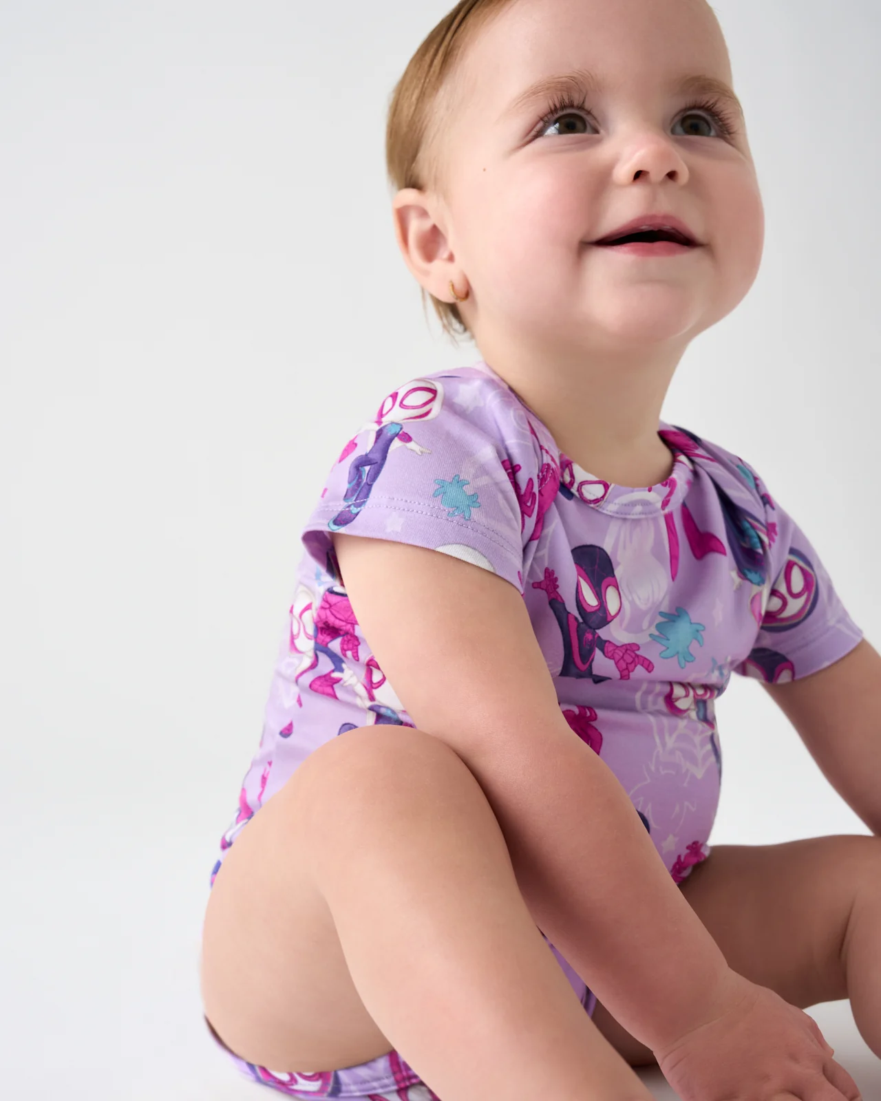 Spidey & His Amazing Friends Purple Tiny Webs Short Sleeve Bodysuit - Image 3