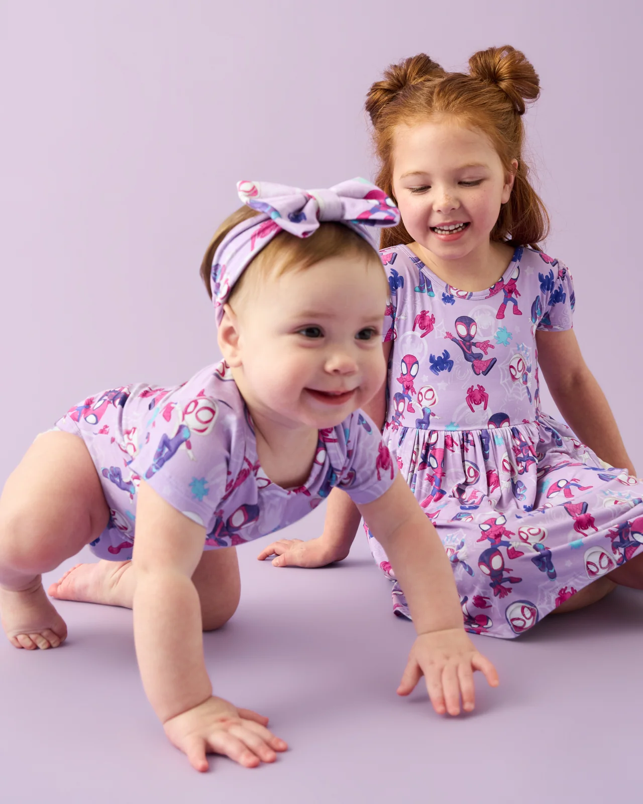 Spidey & His Amazing Friends Purple Tiny Webs Short Sleeve Bodysuit - Image 5