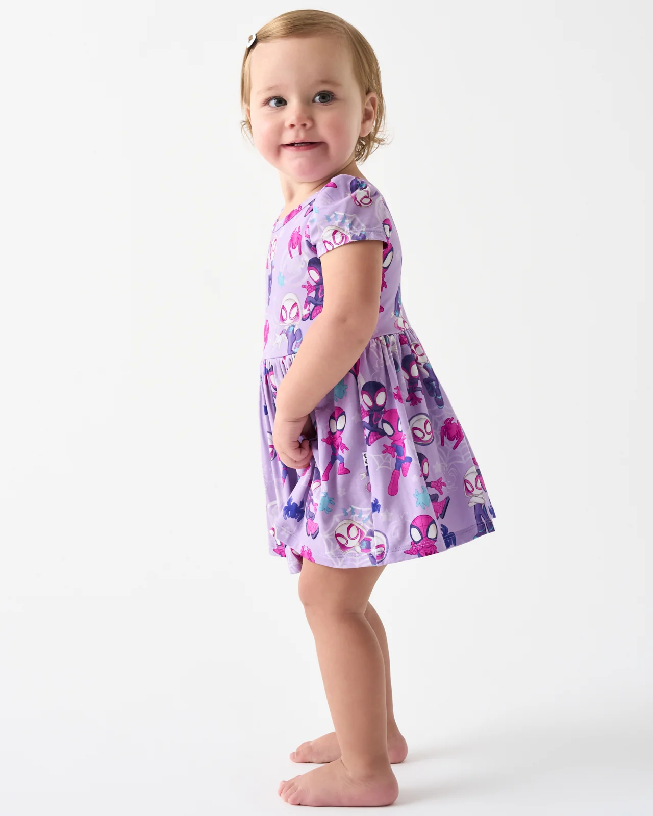 Spidey & His Amazing Friends Purple Tiny Webs Skater Dress with Bodysuit - Image 3