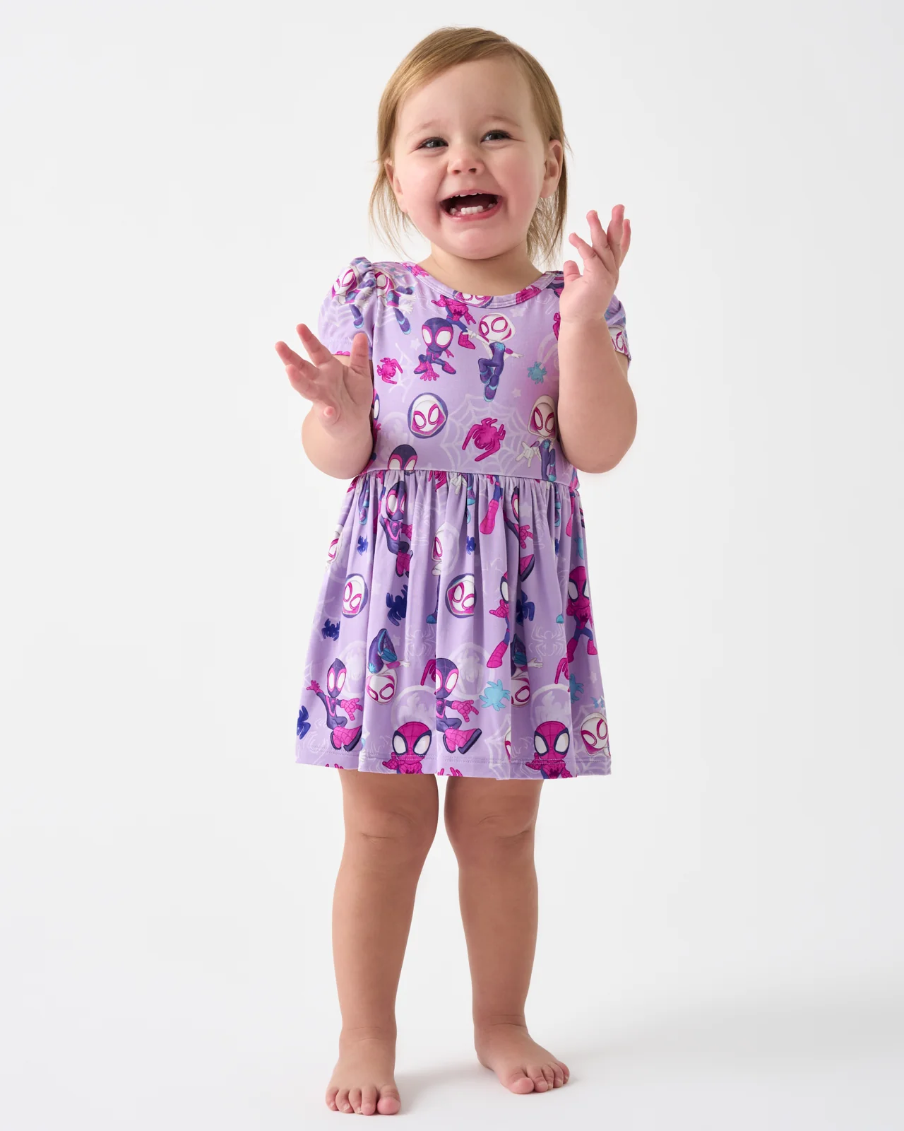 Spidey & His Amazing Friends Purple Tiny Webs Skater Dress with Bodysuit - Image 4