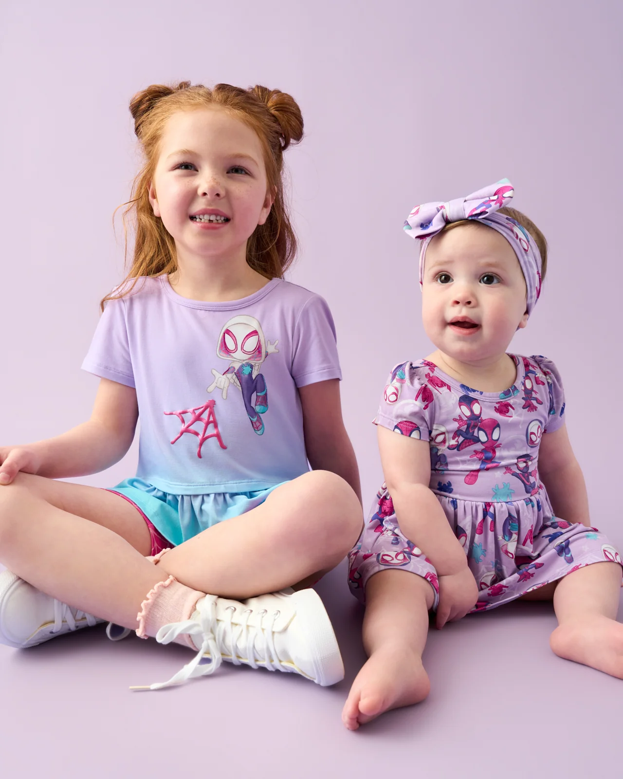 Spidey & His Amazing Friends Purple Tiny Webs Skater Dress with Bodysuit - Image 5