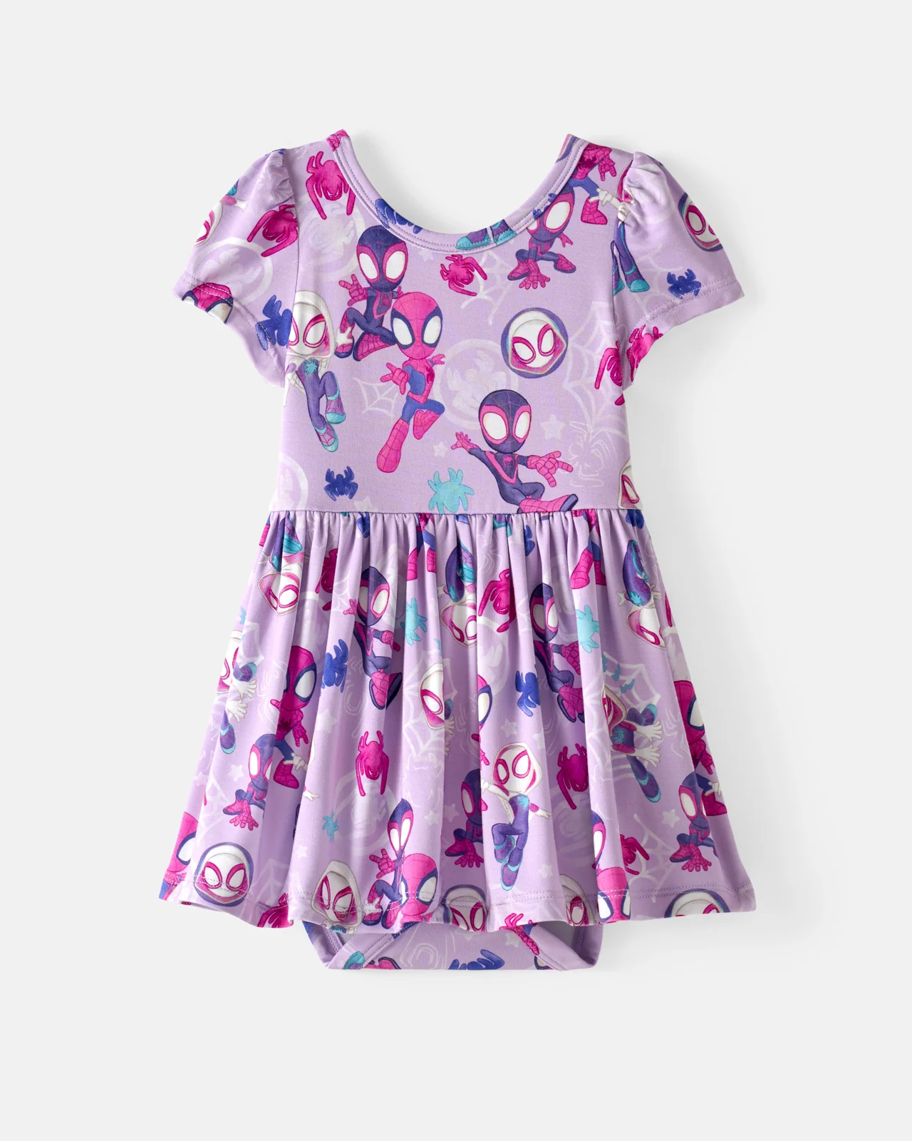 Spidey & His Amazing Friends Purple Tiny Webs Skater Dress with Bodysuit - Image 6