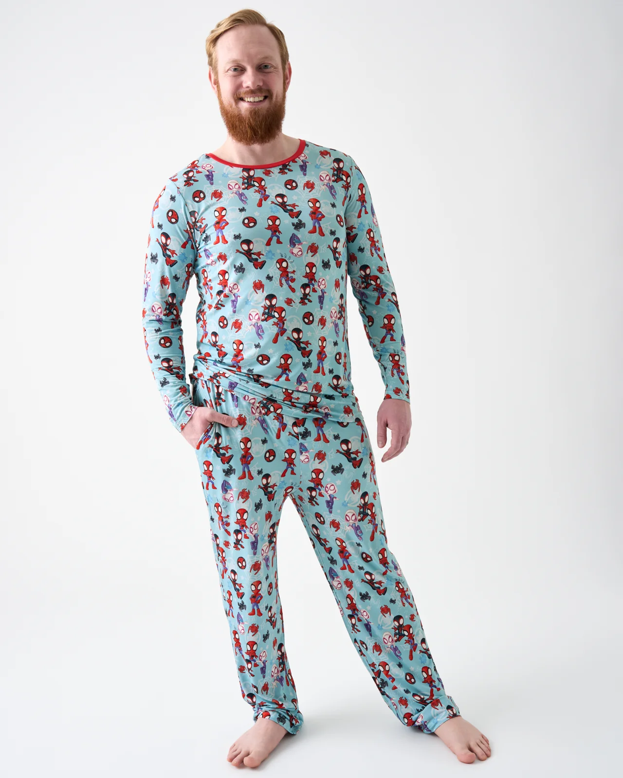 Spidey & His Amazing Friends Tiny Webs Men's Long Sleeve Pajama Top - Image 3