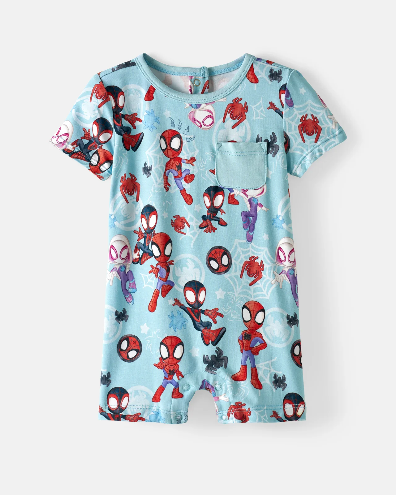 Spidey & His Amazing Friends Tiny Webs Pocket Shorty Romper - Image 5