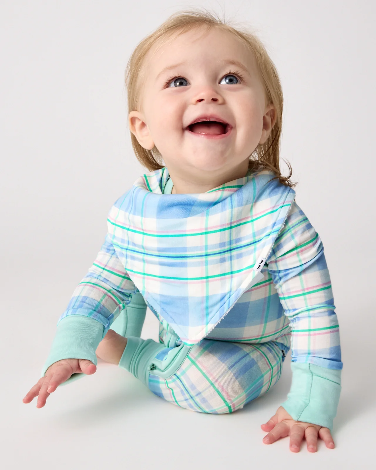 Springtime Plaid Bandana Bib