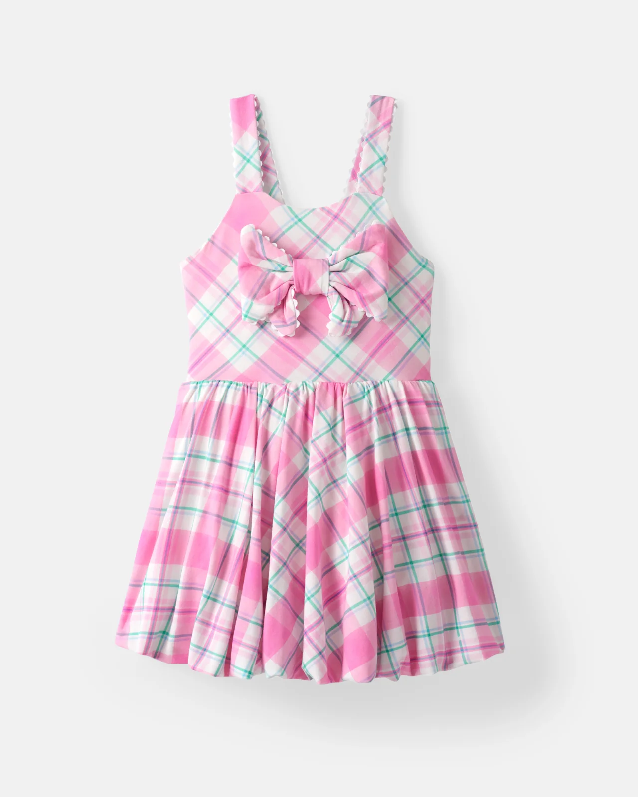 Springtime Plaid Bow Bubble Dress - Image 7