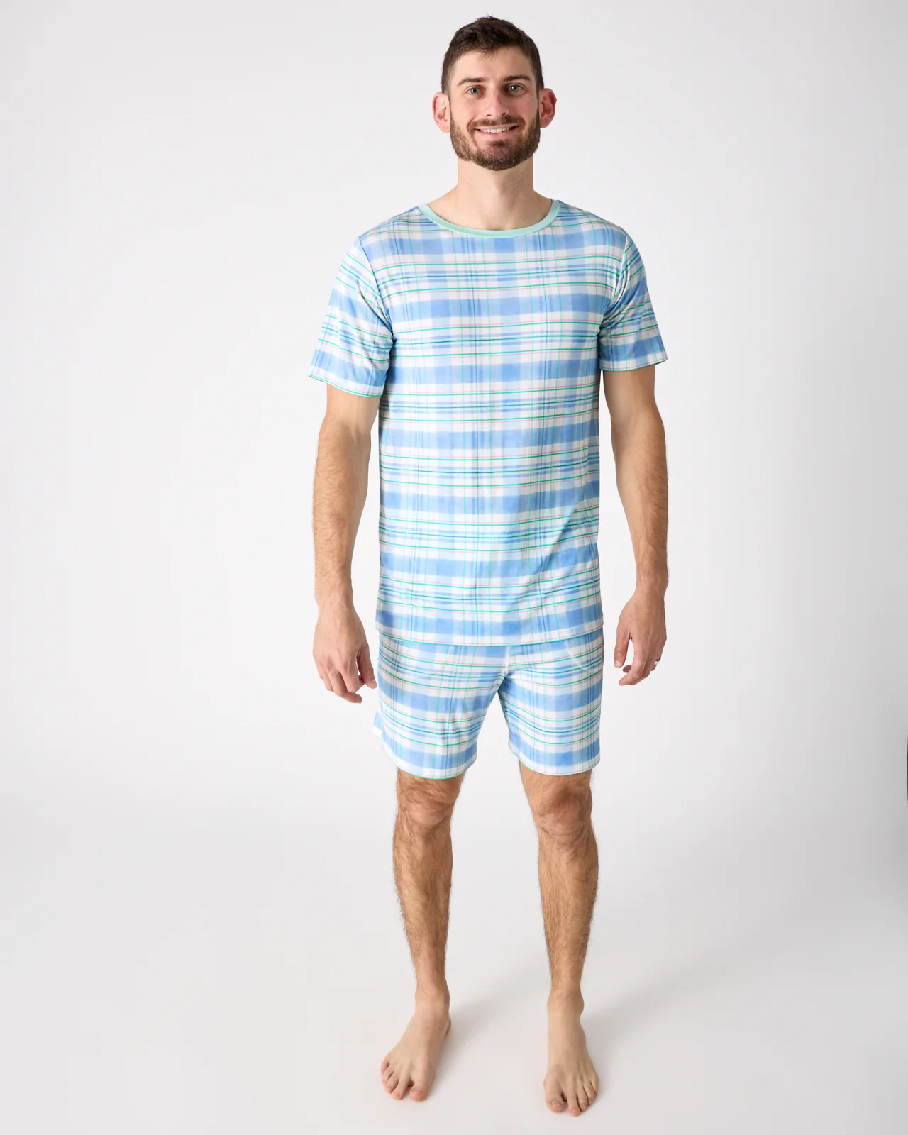 Springtime Plaid Men's Pajama Shorts - Image 2