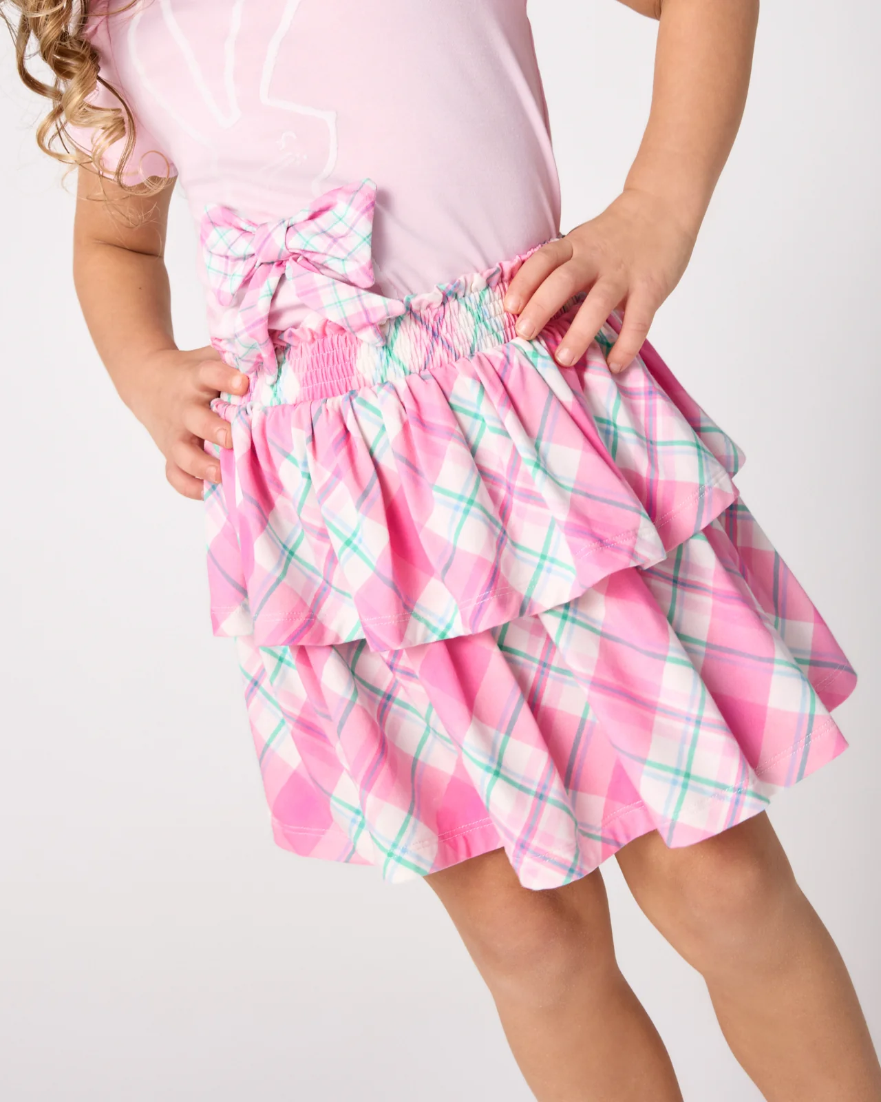 Springtime Plaid Tiered Skort - Image 3