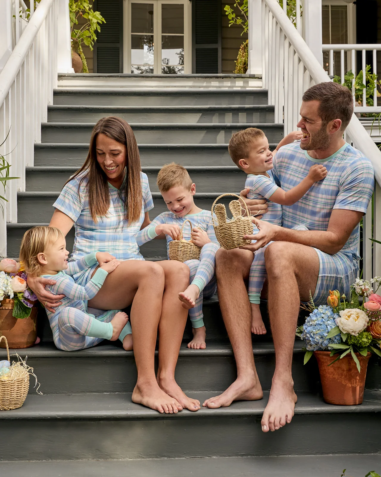 Springtime Plaid Two-Piece Short Sleeve Pajama Set - Image 4